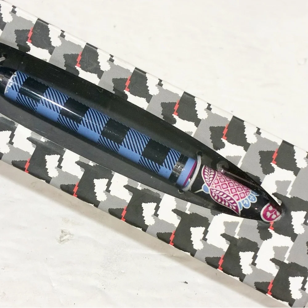 Vera Bradley Blue Plaid Floral‎ Printed Ball Point Pen New in Box
